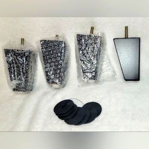 Wooden Furniture Legs 4.5" Inch Chair Couch Bench Sofa Ottoman Set Of 4 Brown